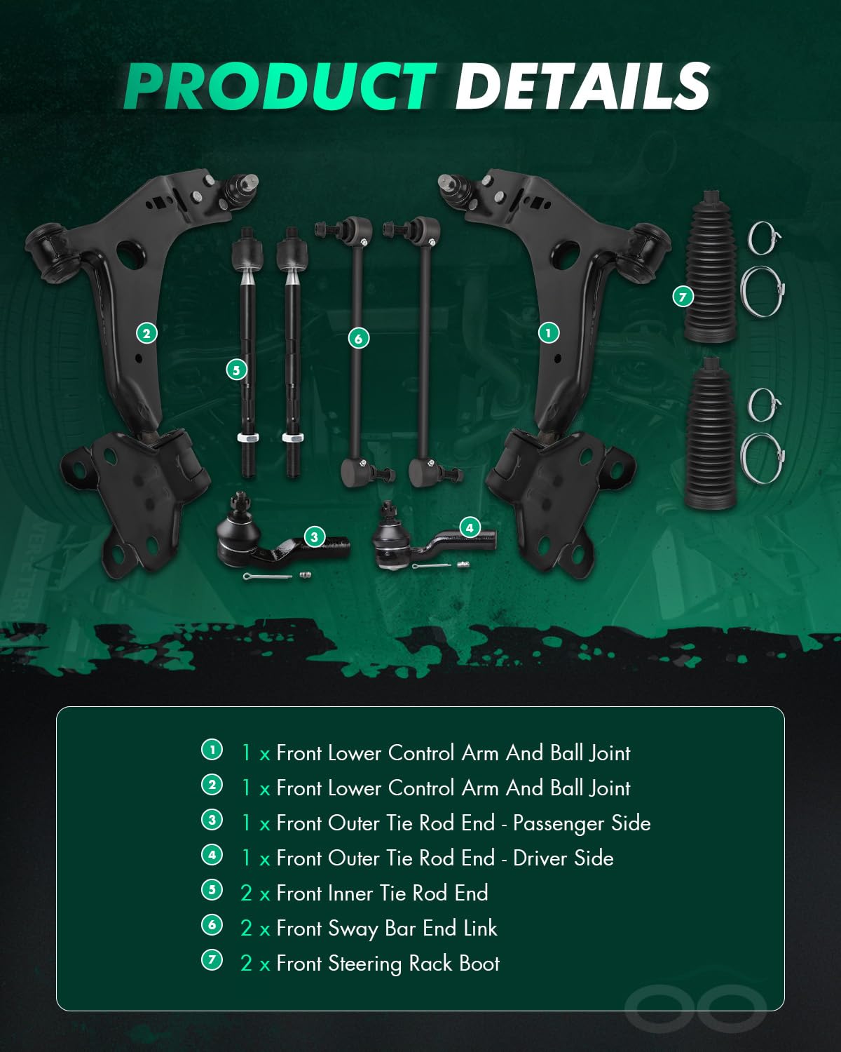 10pcs Front Suspension Kit N996880