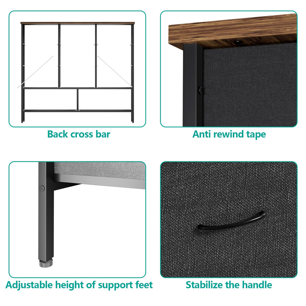 Black 9 Drawer Dresser D876730