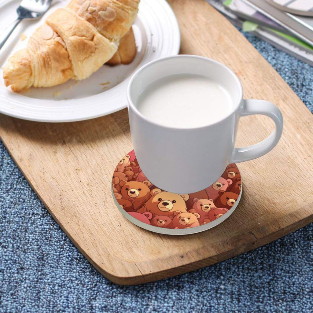 Black Ceramic Coasters Set with Cork Backing A678