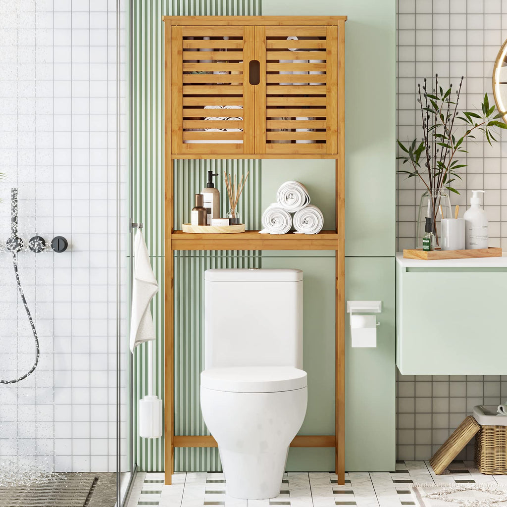 Over The Toilet Storage Cabinet with Adjustable Shelves Bamboo K54223