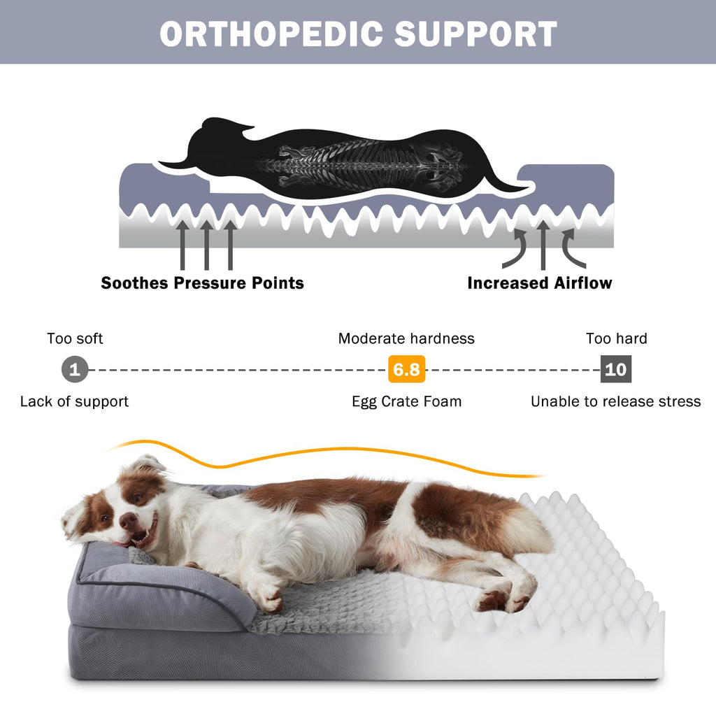 XL Washable Orthopedic Dog Sofa with Egg-Crate Foam S896120