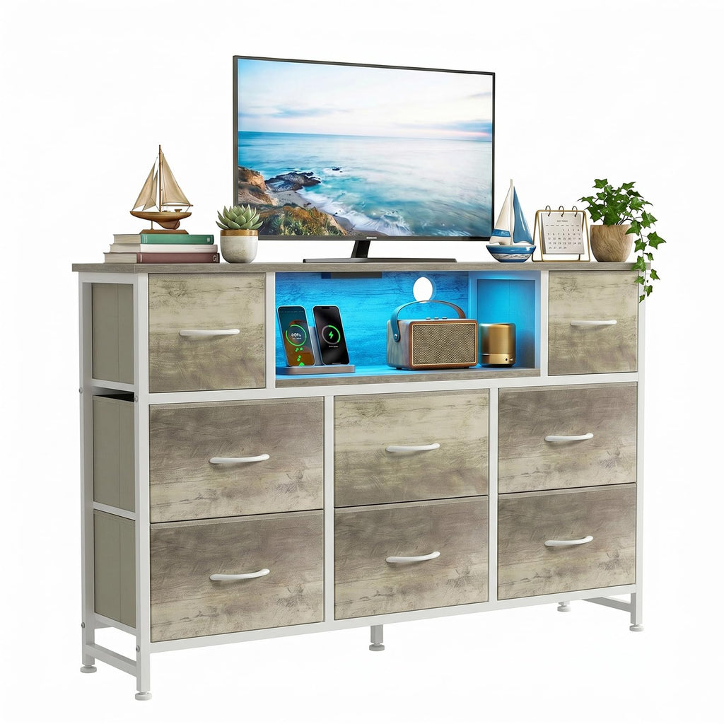 8 Drawer TV Stand with Charging Station F71389