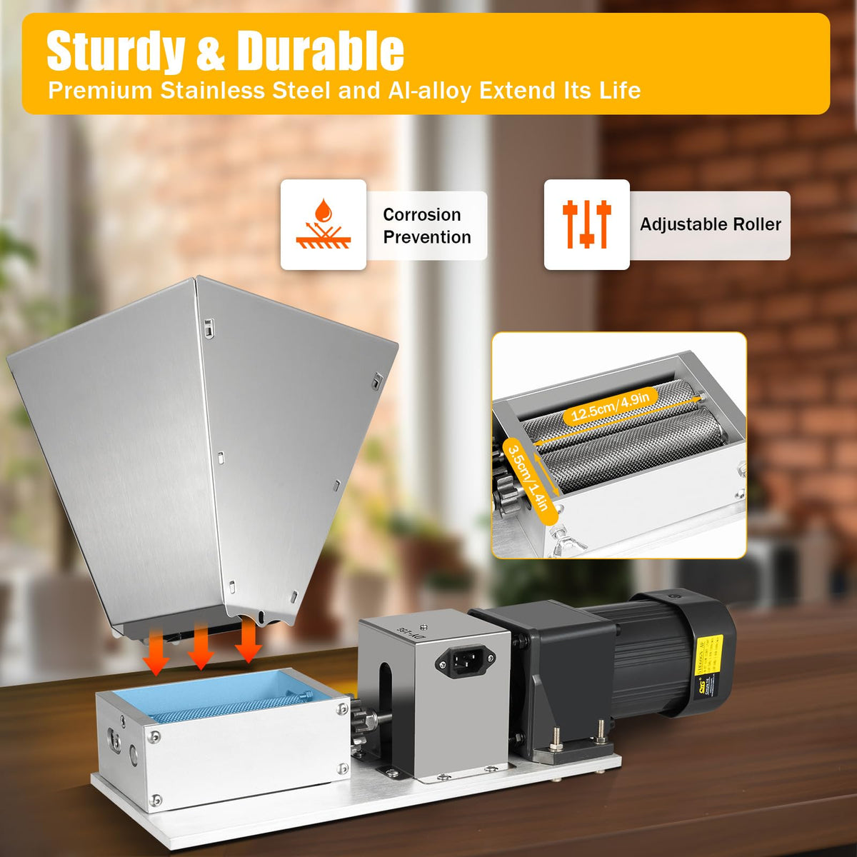 110V 60W Stainless Steel Grain Mill D809889