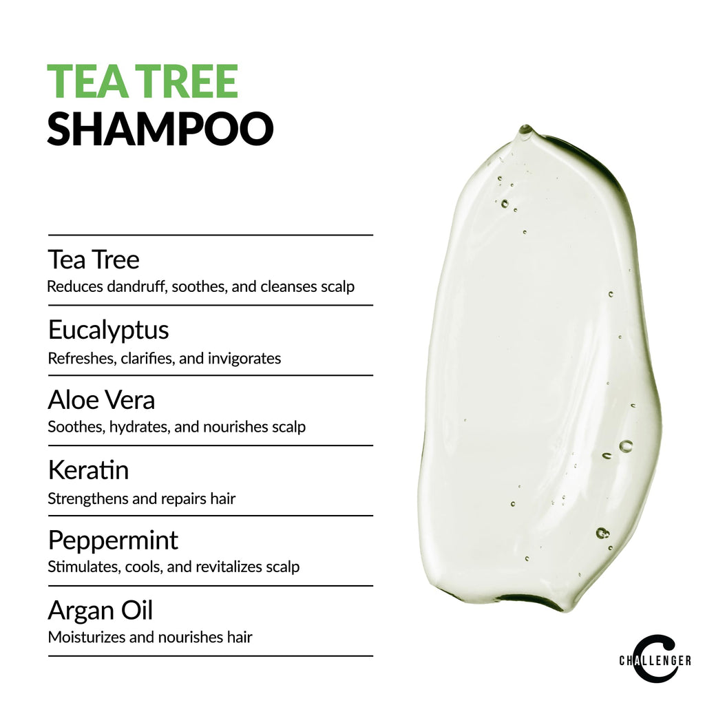 Tea Tree Shampoo Conditioner Body Wash Trio 3X 16 Oz Sulfate Free B7013