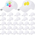 30 Pcs White Cotton Kids Baseball Cap E27377