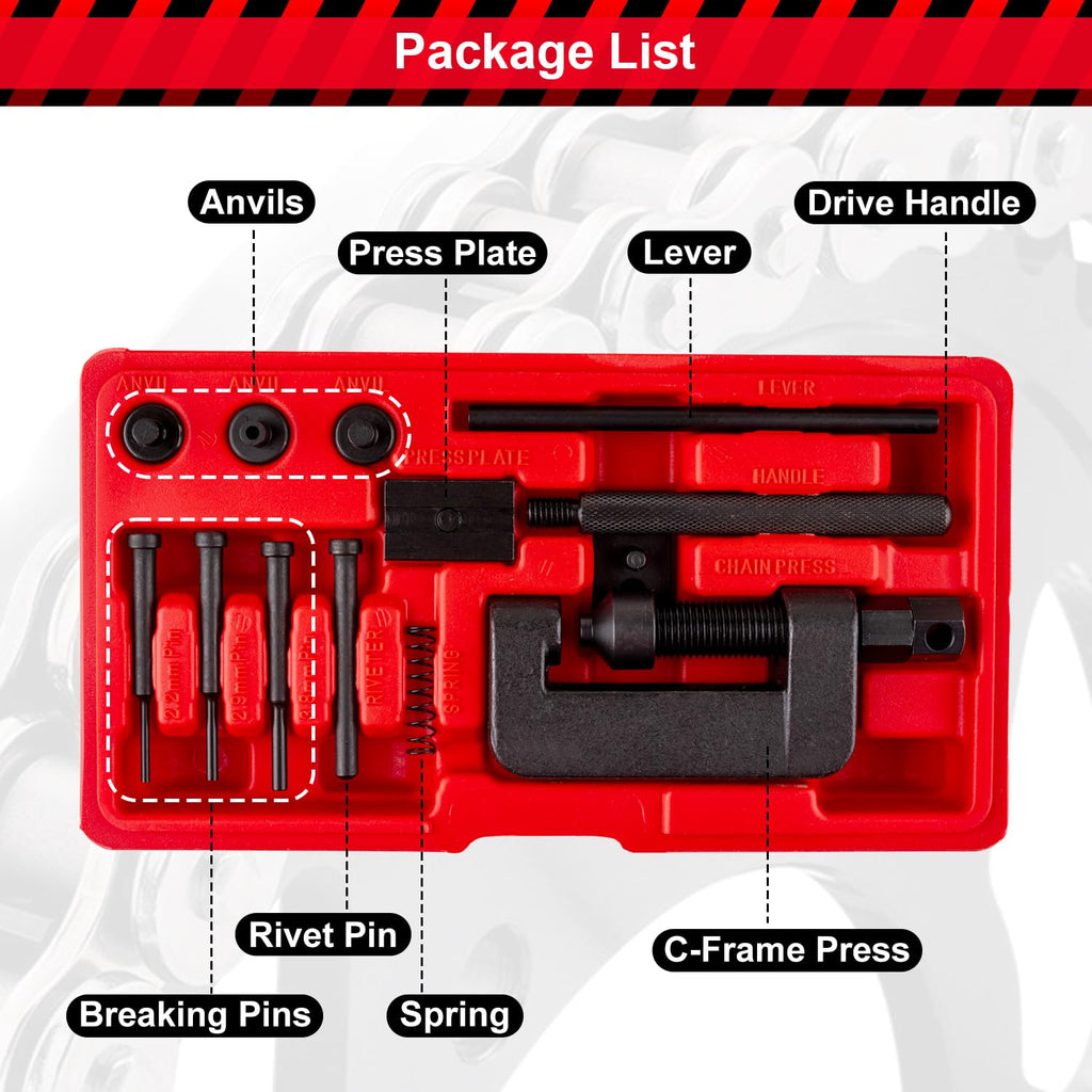13 Pcs Motorcycle Chain Breaker Tool Kit Y505581