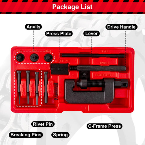 13 Pcs Motorcycle Chain Breaker Tool Kit Y505581