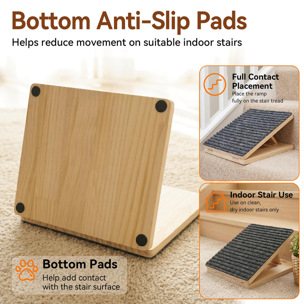Adjustable Non-Slip Wooden Dog Ramp P314