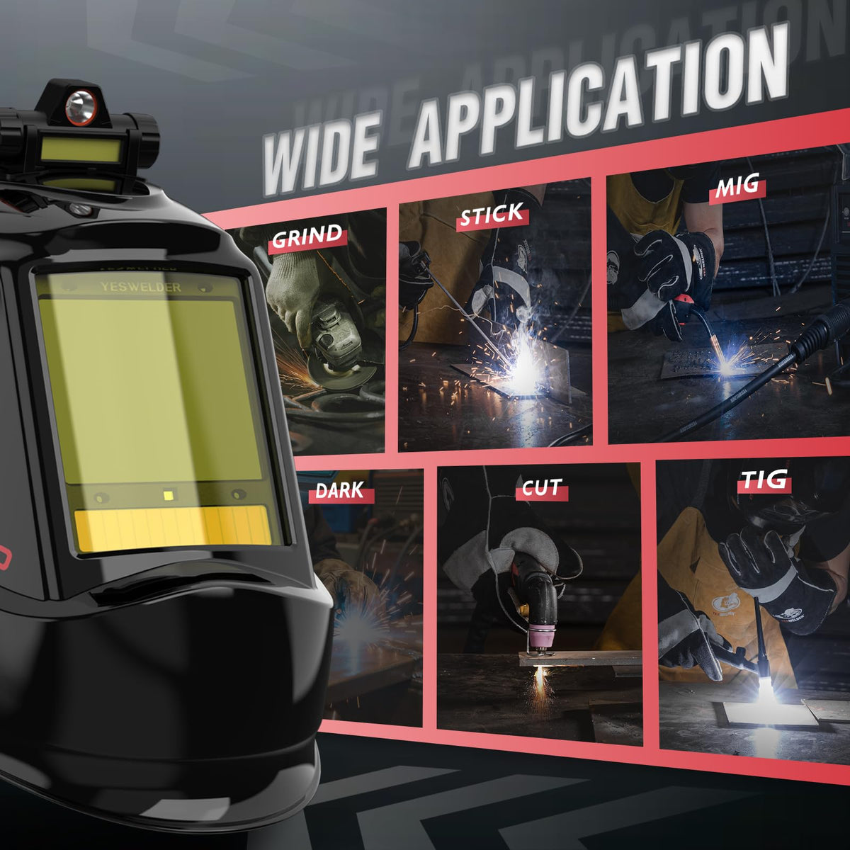 Auto-Shade Welding Helmet with Digital Filter L57928