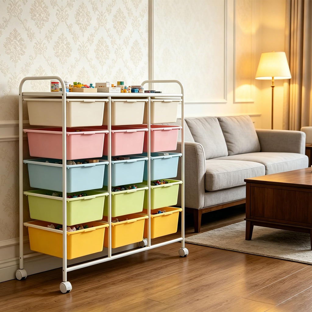 15 Drawer Rolling Storage Cart with Wheels R8942