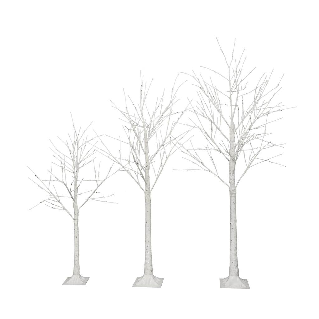 White Birch Tree Set with 246 LED Lights V22747