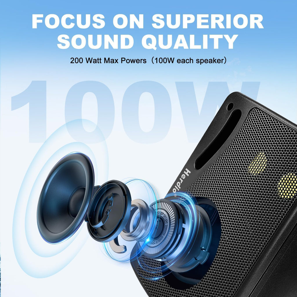 3.5" 200W Outdoor Bluetooth Speakers, IP44 Waterproof, Black, 2-Pack B69644