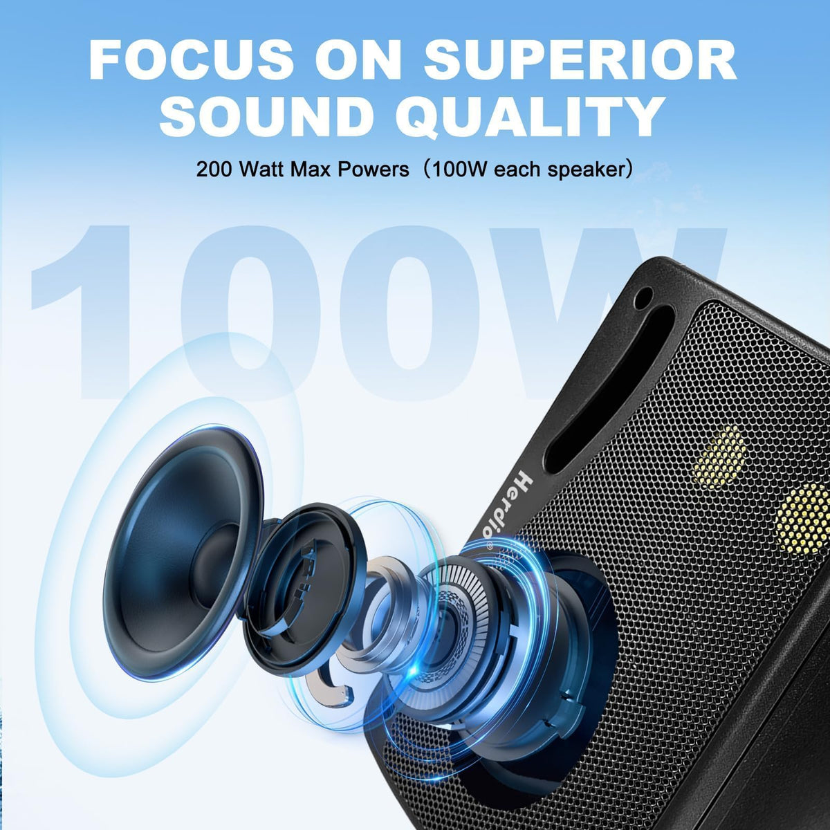 3.5" 200W Outdoor Bluetooth Speakers, IP44 Waterproof, Black, 2-Pack B69644