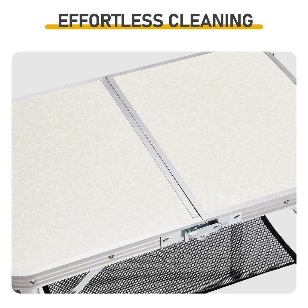 White 2ft Aluminum Folding Picnic Table F402