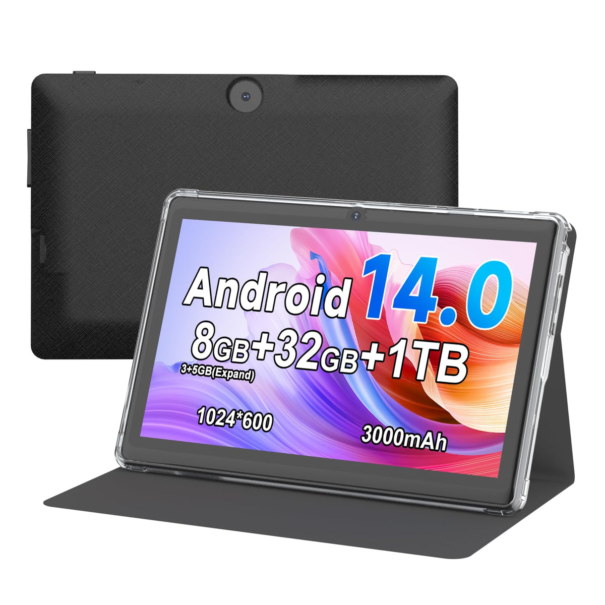 7 Inch Android Tablet with Protective Case, 8GB RAM 32GB ROM S4271