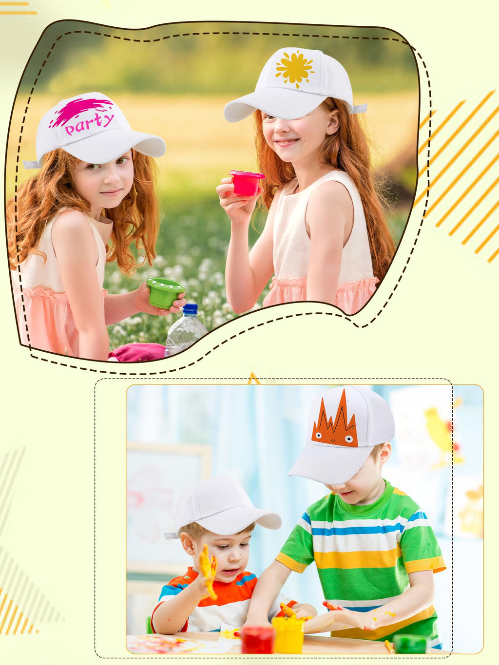 30 Pcs White Cotton Kids Baseball Cap E27377