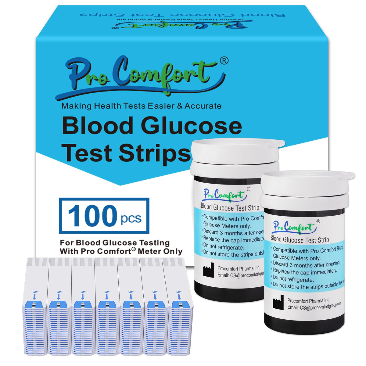 Glucose Test Strips 100 Count No Coding H745