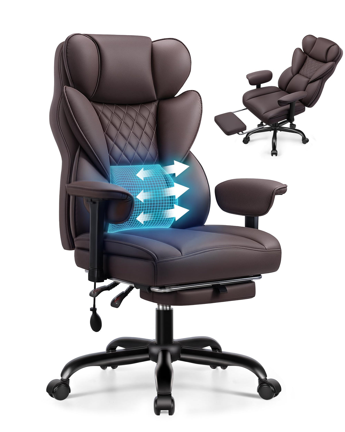 Office Chair with Adjustable Lumbar Support W7760