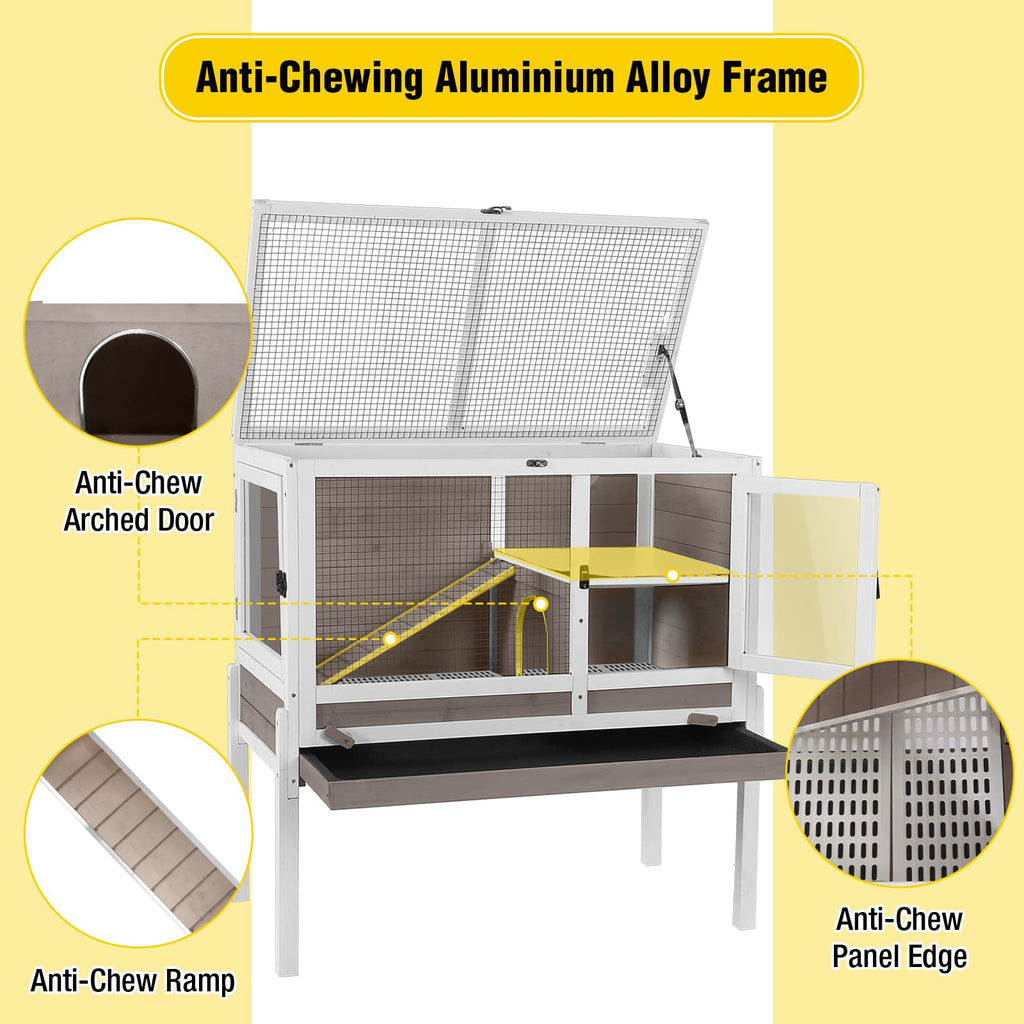 2-Story Indoor Rabbit Hutch Guinea Pig Cage with Stand A336