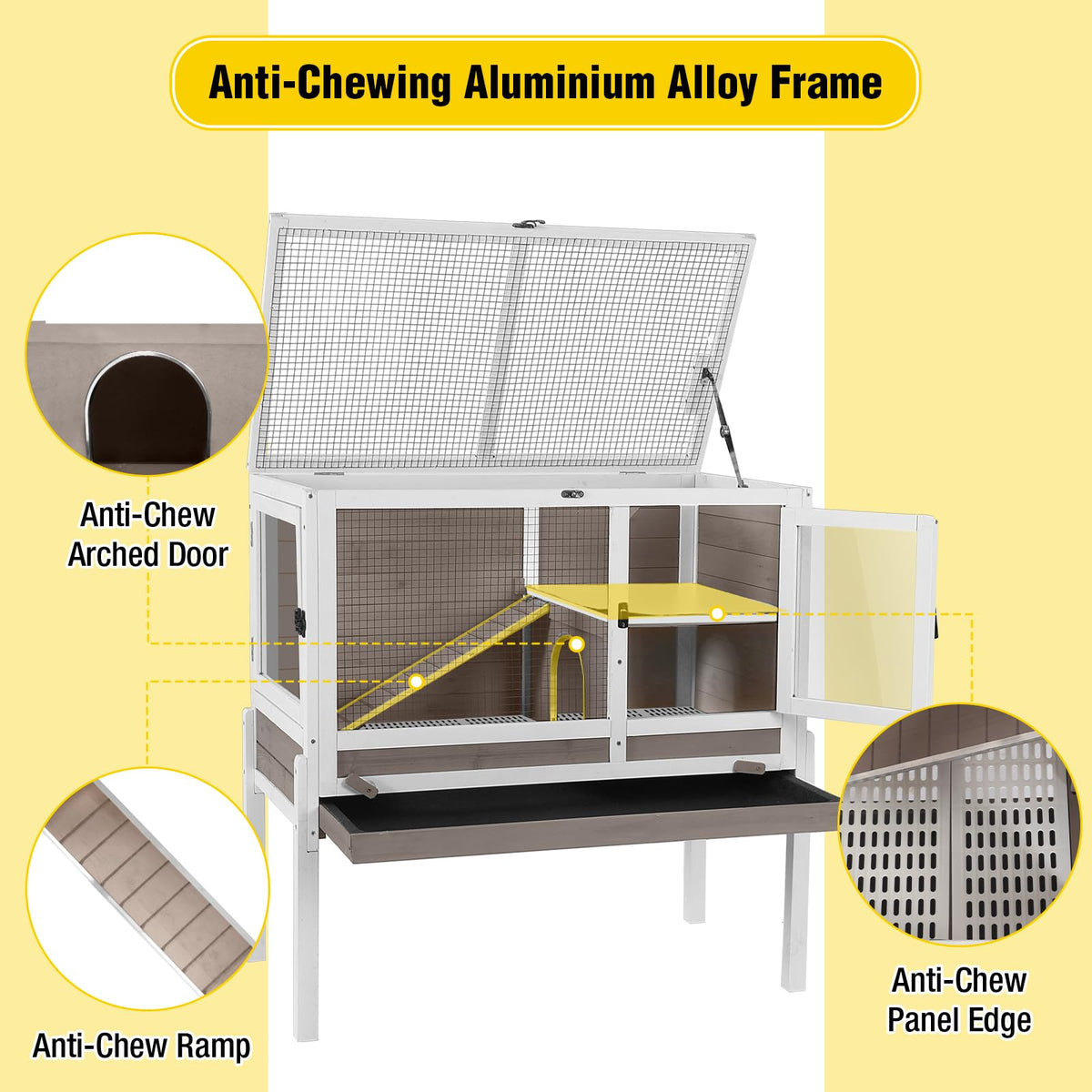 2-Story Indoor Rabbit Hutch Guinea Pig Cage with Stand A336