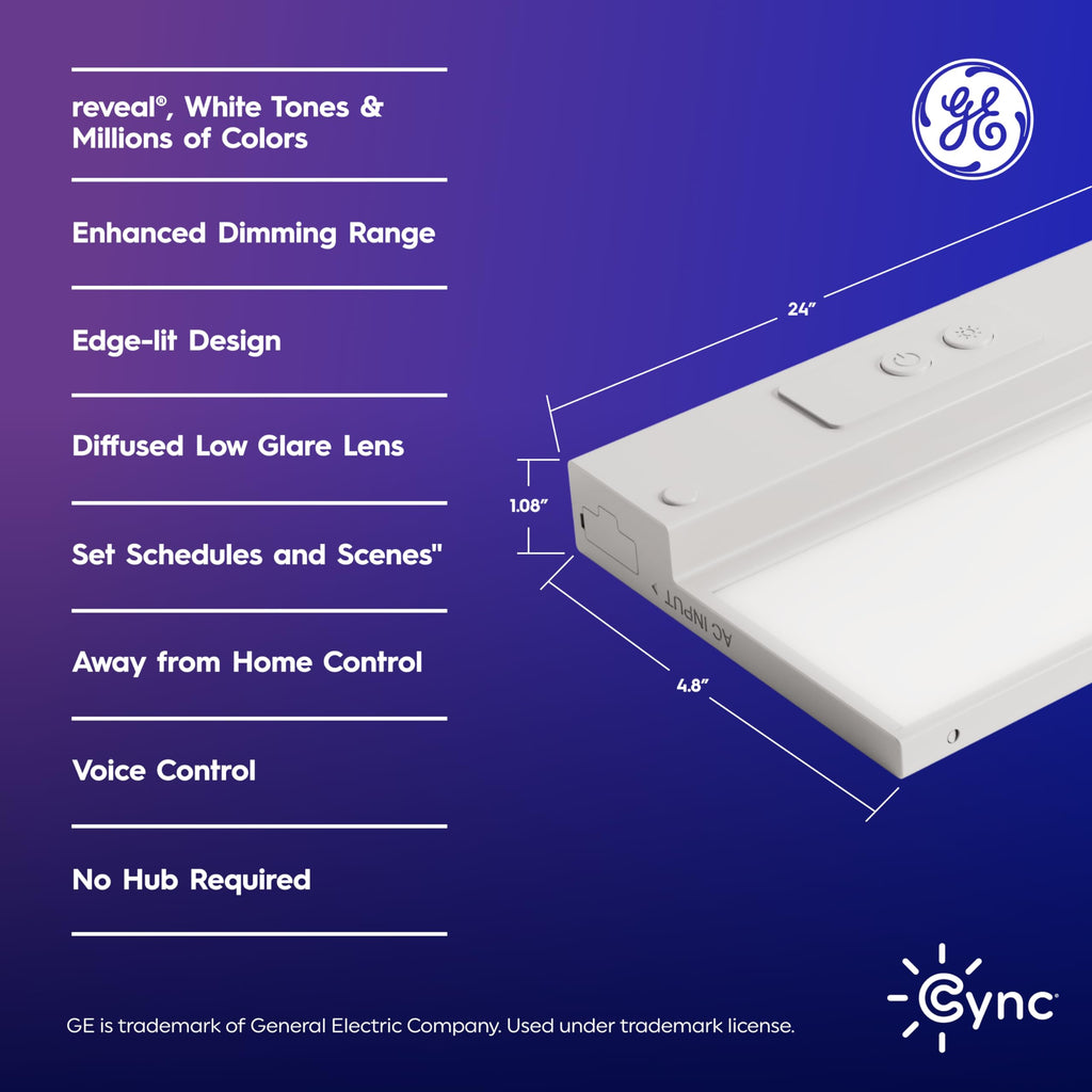 Smart LED Under Cabinet Light Bar, 24in S502