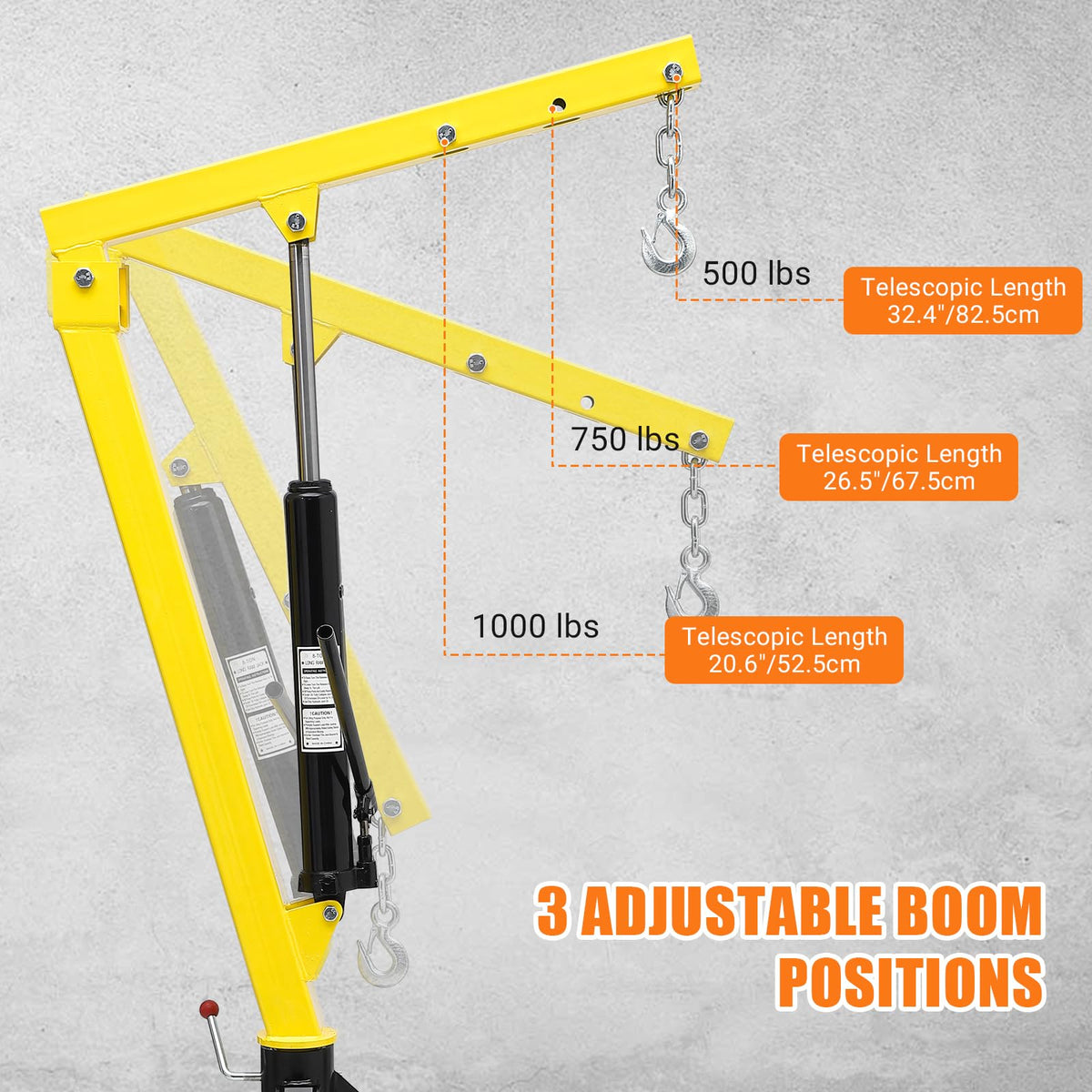 1000 lbs 360° Swivel Hydraulic Pickup Truck Crane A692219
