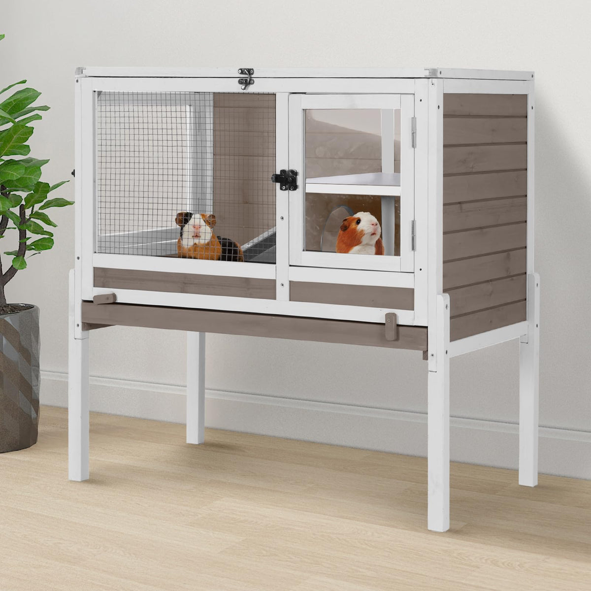 2-Story Indoor Rabbit Hutch Guinea Pig Cage with Stand A336