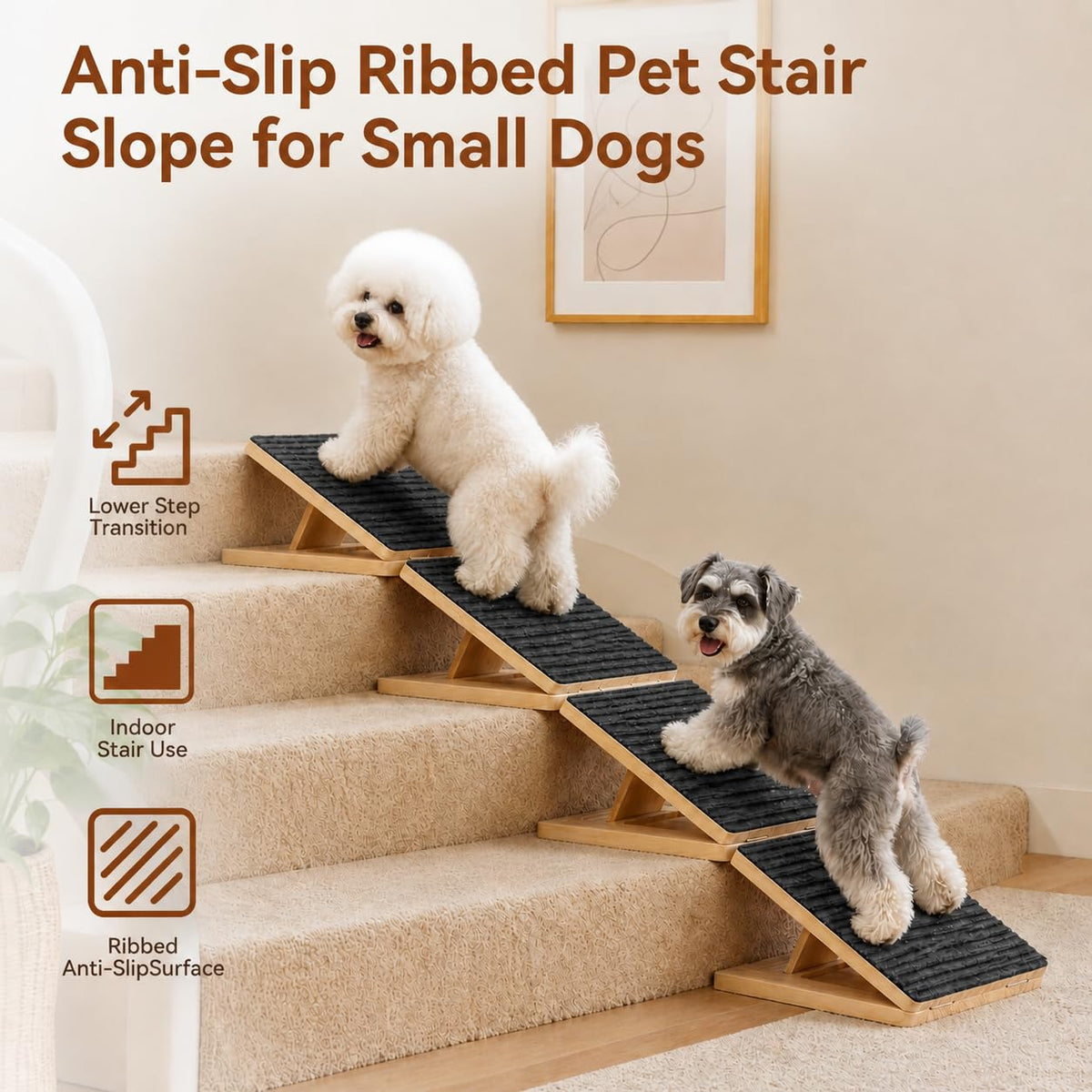 Adjustable Non-Slip Wooden Dog Ramp P314