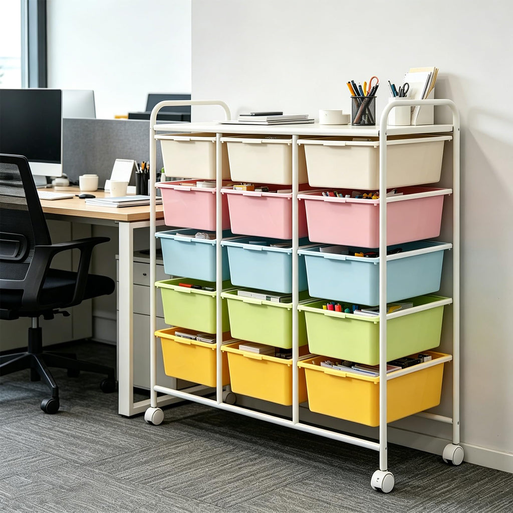 15 Drawer Rolling Storage Cart with Wheels R8942
