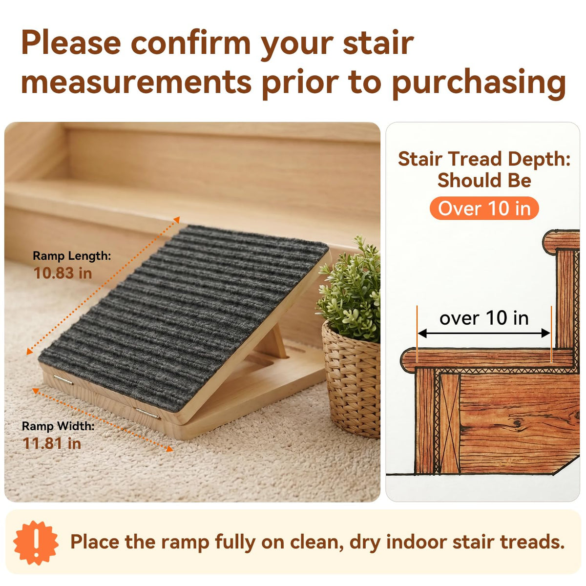 Adjustable Non-Slip Wooden Dog Ramp P314