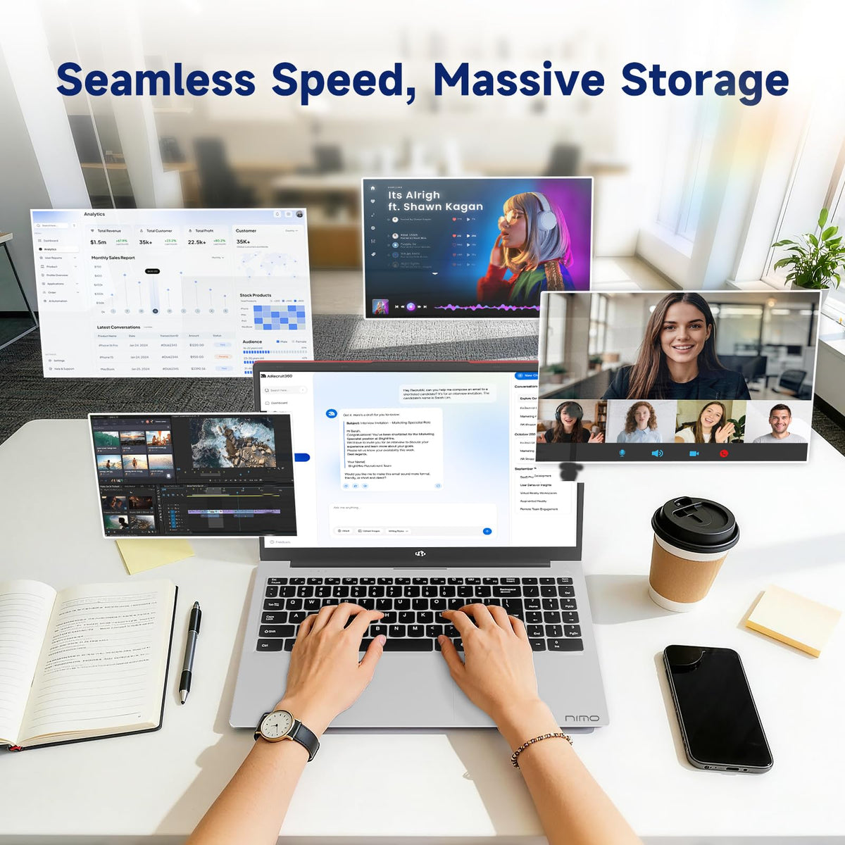 15.6" IPS FHD Laptop 8GB RAM 256GB SSD S46122