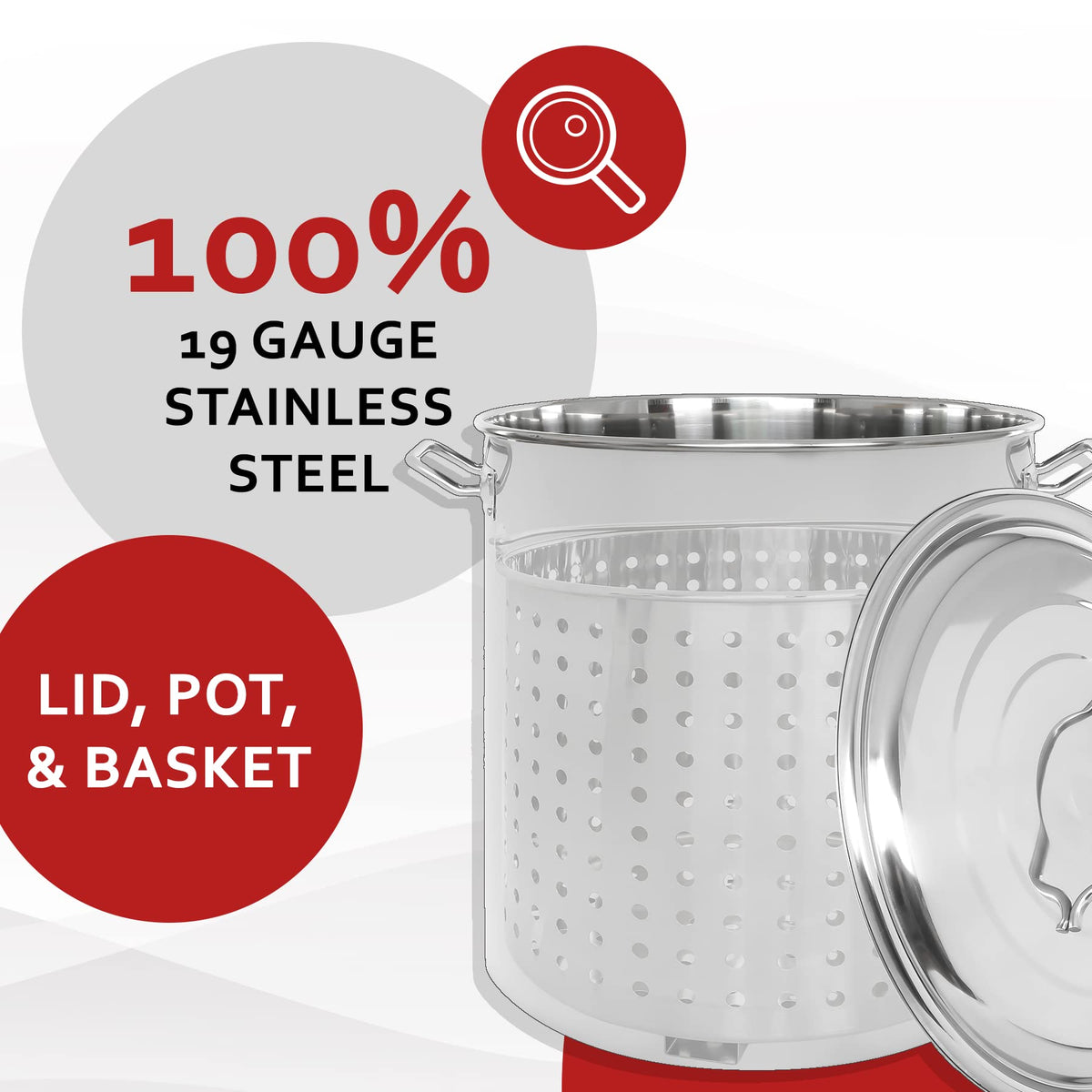 40 Quart Stainless Steel Stock Pot with Steamer Basket and 12" Single Propane Stove T5180