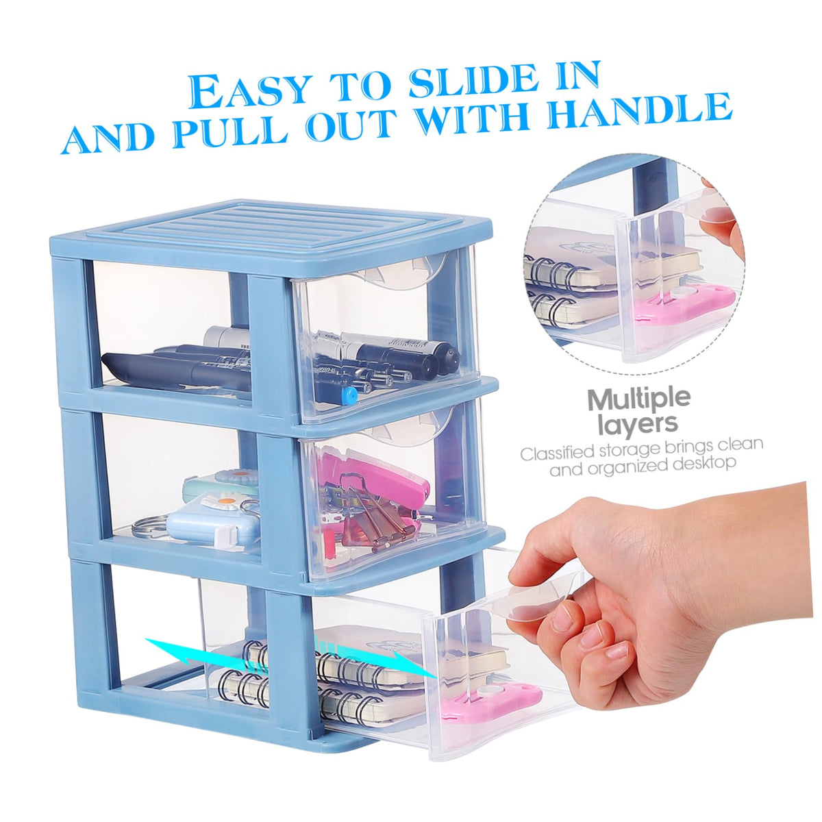 3-Drawer Plastic Storage Organizer M323