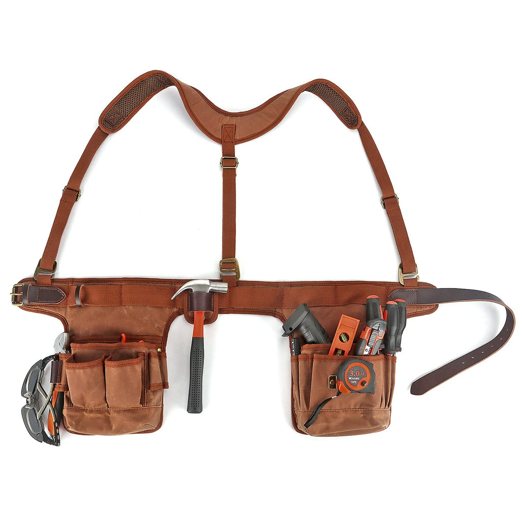 Tool Belt Bag with Suspenders 5+ Pockets E8180