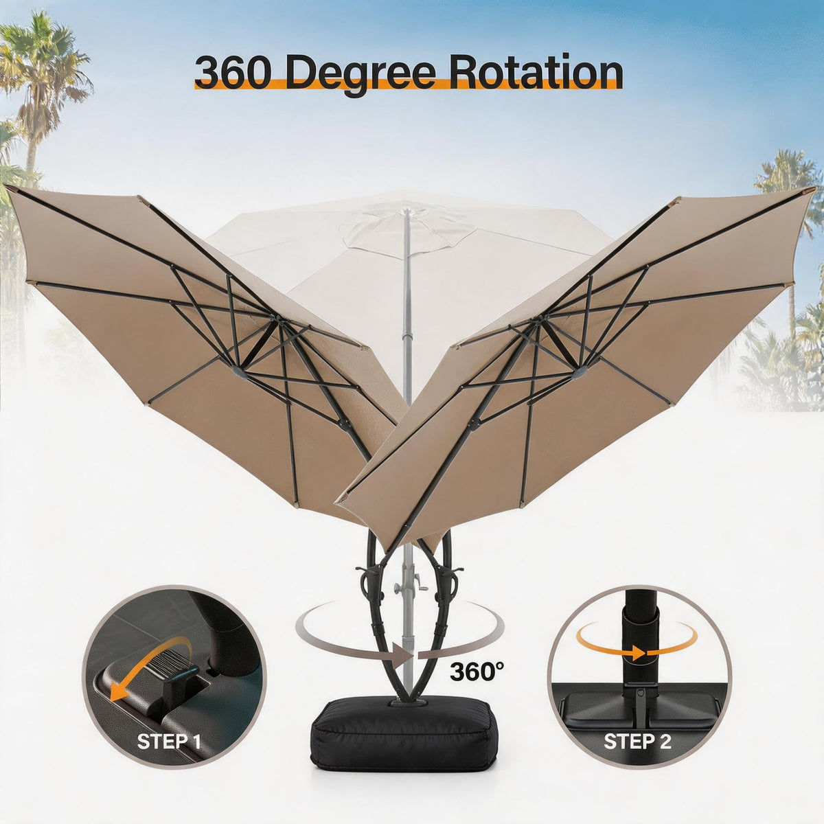 Patio Cantilever Umbrella with Base M3415