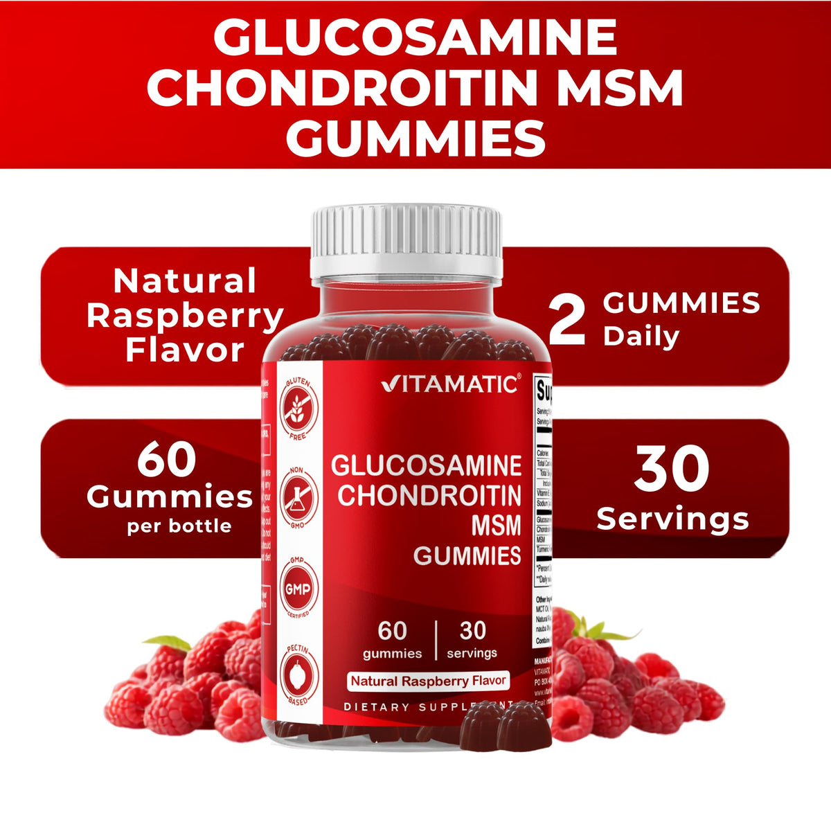 Glucosamine Chondroitin with MSM 60 Gummies 2 Pack A5456