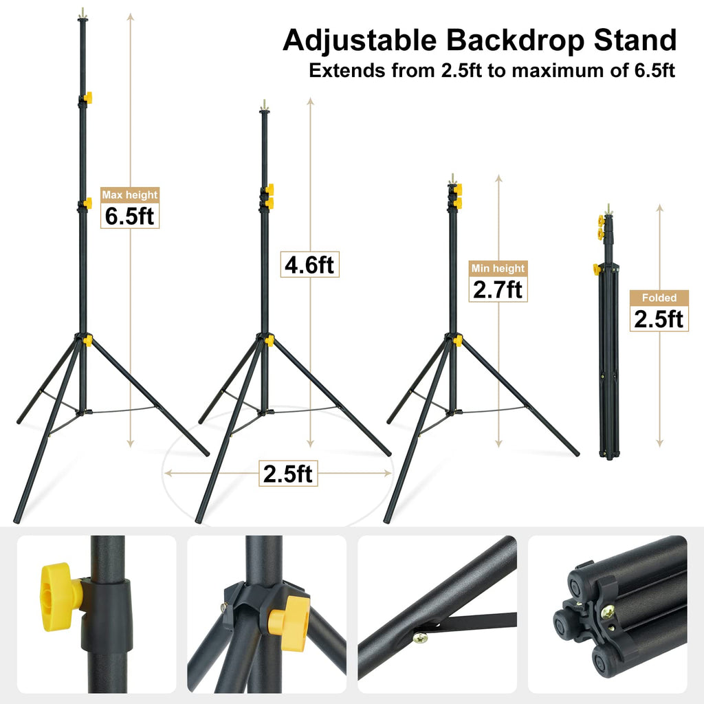 Adjustable Photography Backdrop Stand Kit with Carrying Bag D61299