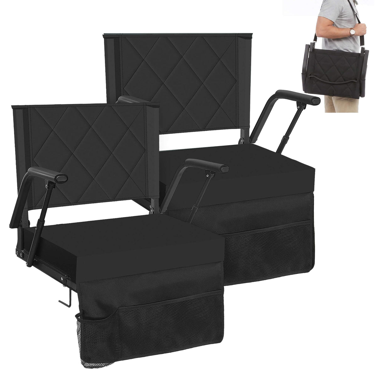 Portable Folding Stadium Seat with Back Support R1894