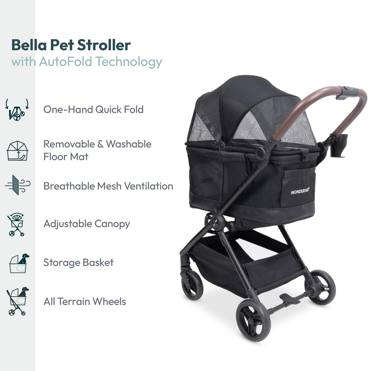 Lightweight Aluminum Frame Pet Stroller O61277