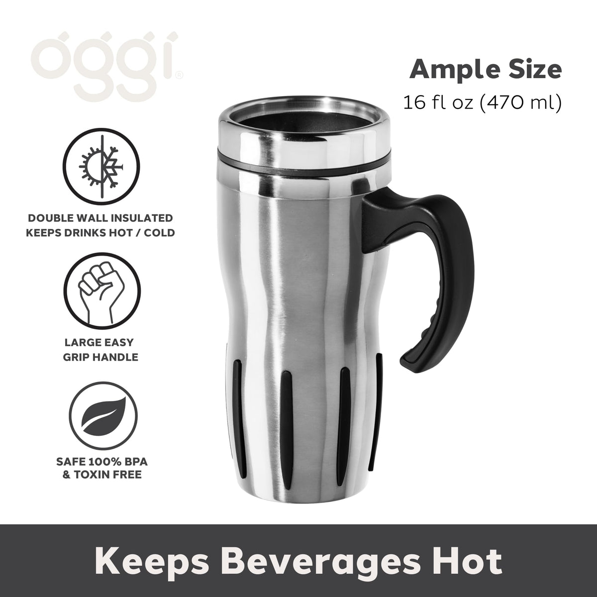 Stainless Steel Thermal Travel Mug 16oz G41152