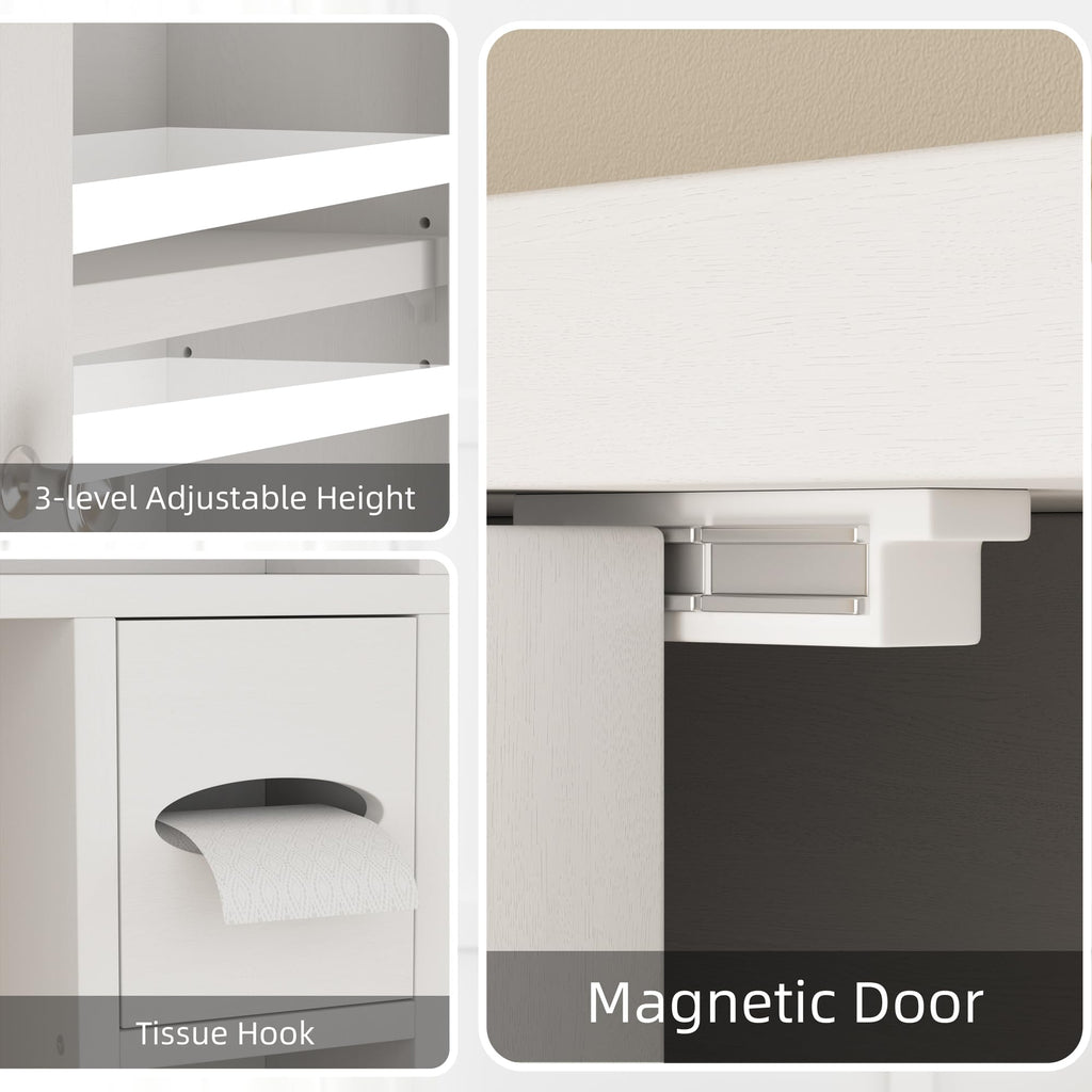 White Over the Toilet Storage Cabinet with Adjustable Shelf P439287