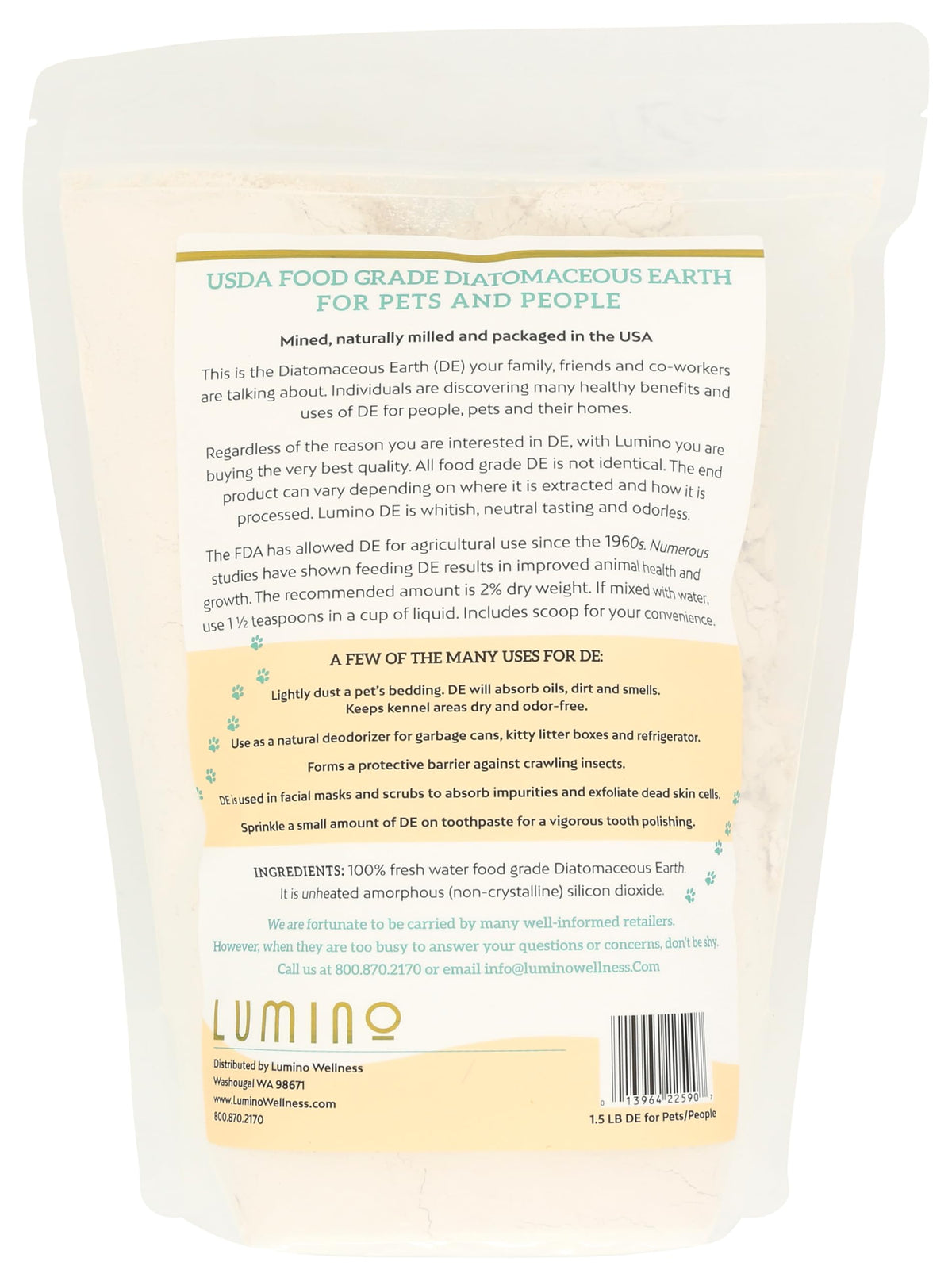 Food Grade Diatomaceous Earth 1.5lb J55454