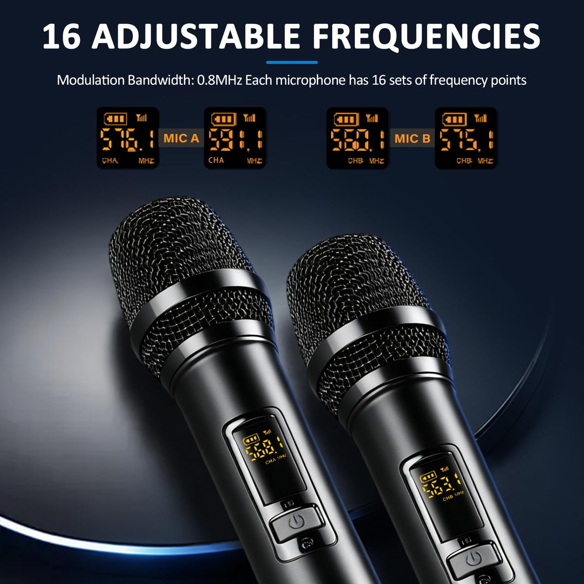 4 Channel Karaoke Mixer with 2 Wireless Microphones L246200