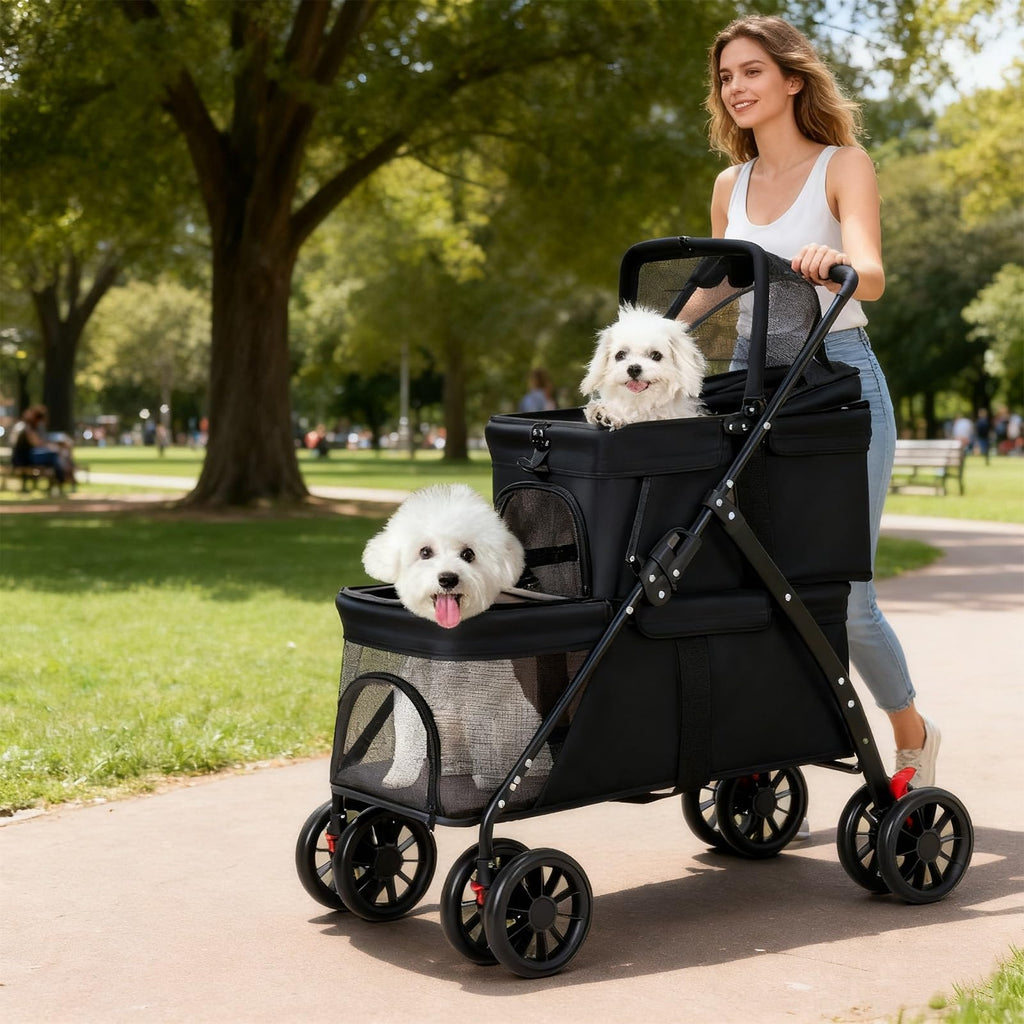 Double Dog Stroller for Medium Small Dogs and Cats H5481