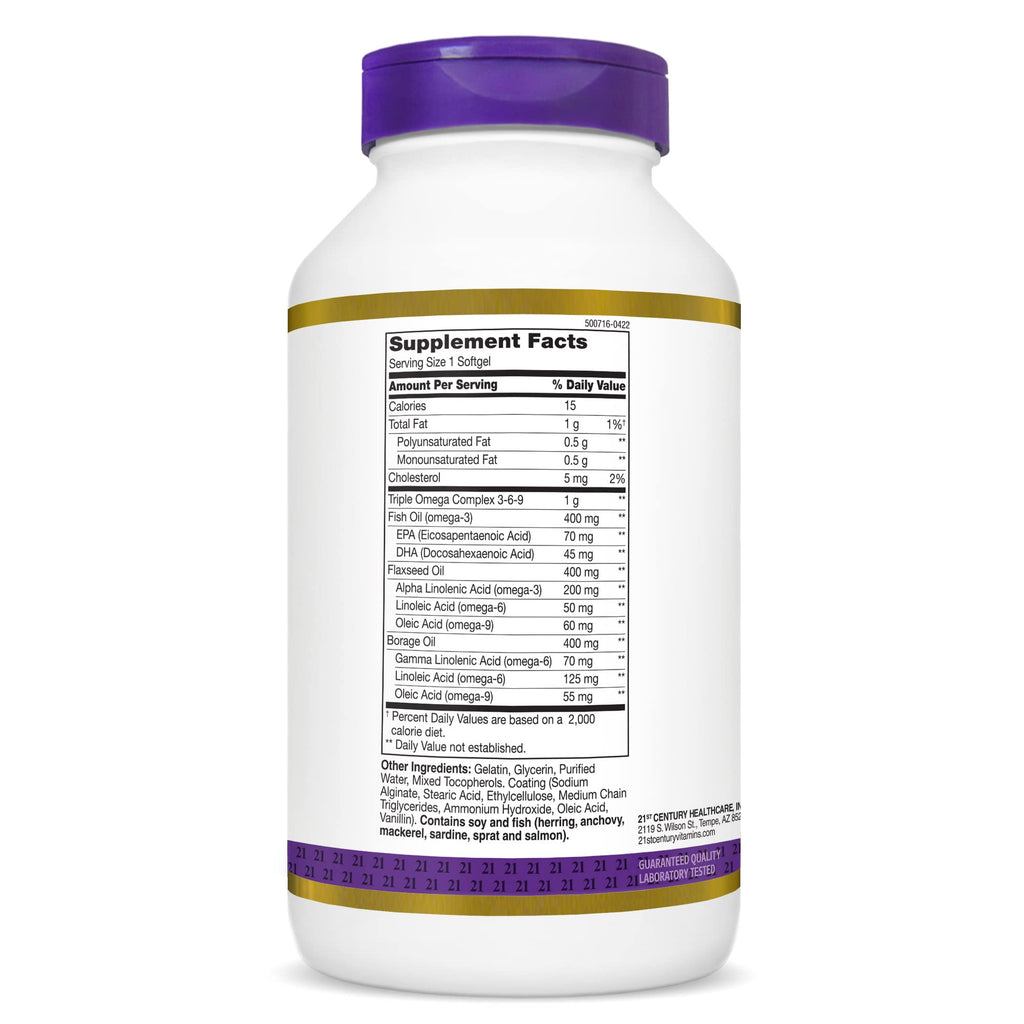 Omega 3-6-9 Softgels, 180 Count A2806