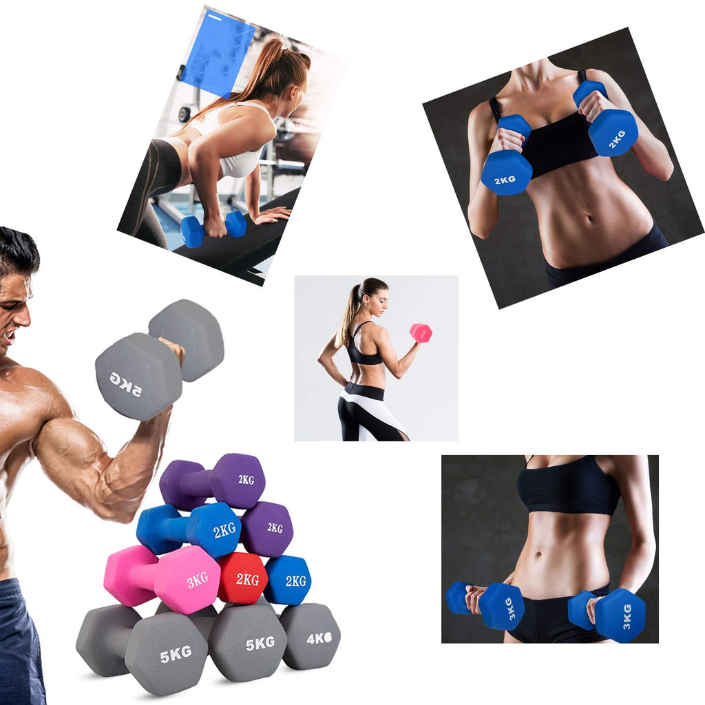 Set of 2 Rubber Hex Dumbbell Weight, 5-50 LB E14199