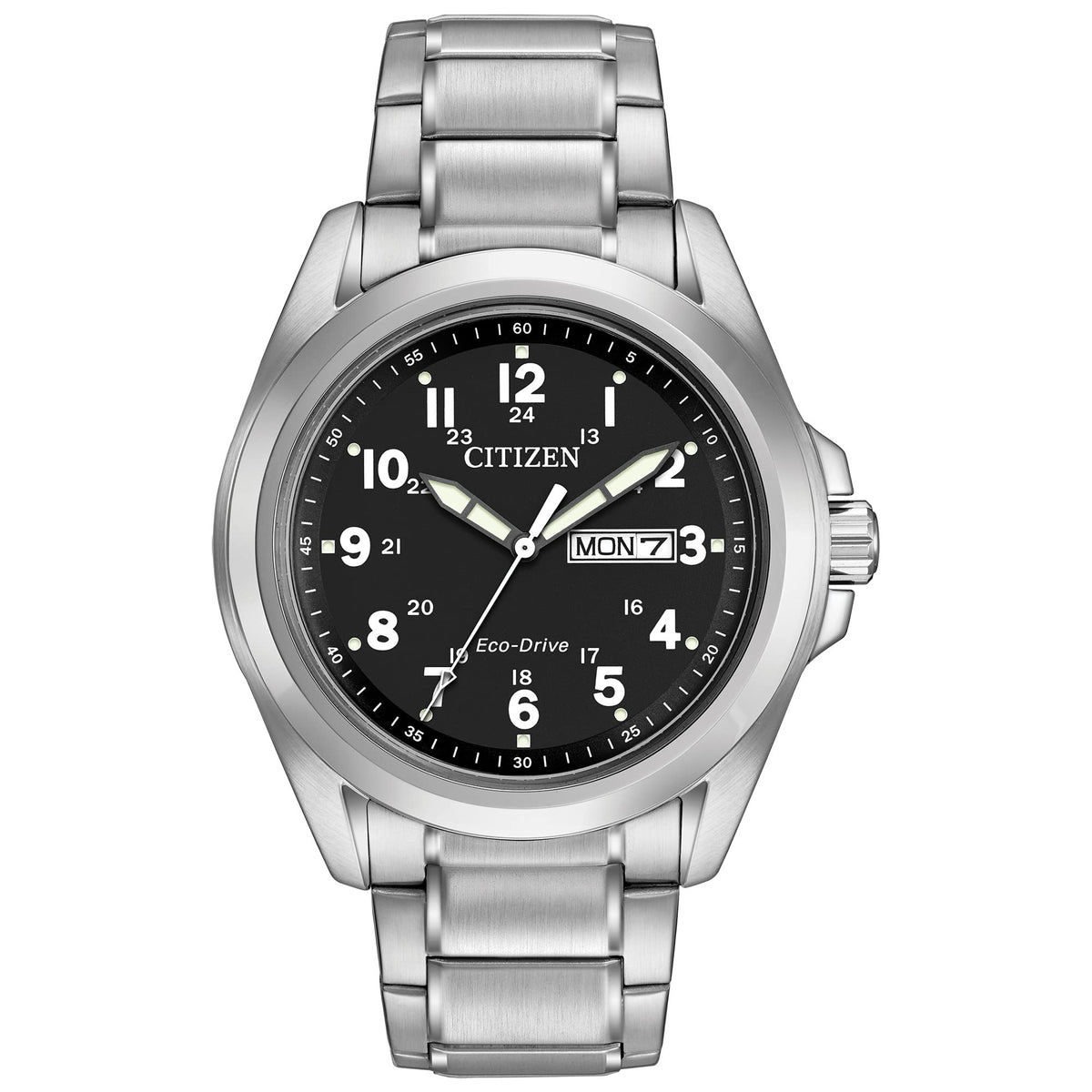 Stainless Steel Black Dial 43mm Field Watch E13846