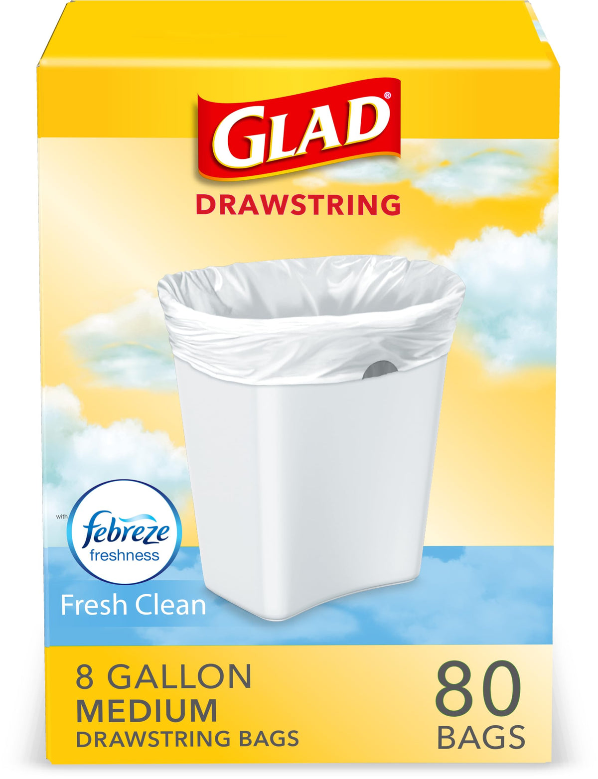 Medium Drawstring 8 Gallon Trash Bags 80 Count Q91276