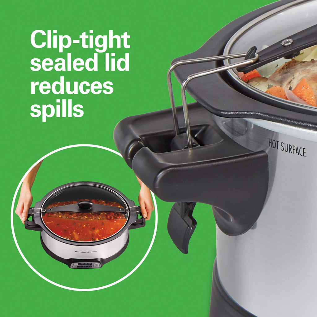 Programmable 6 Quart Slow Cooker with Travel Lid Lock S465