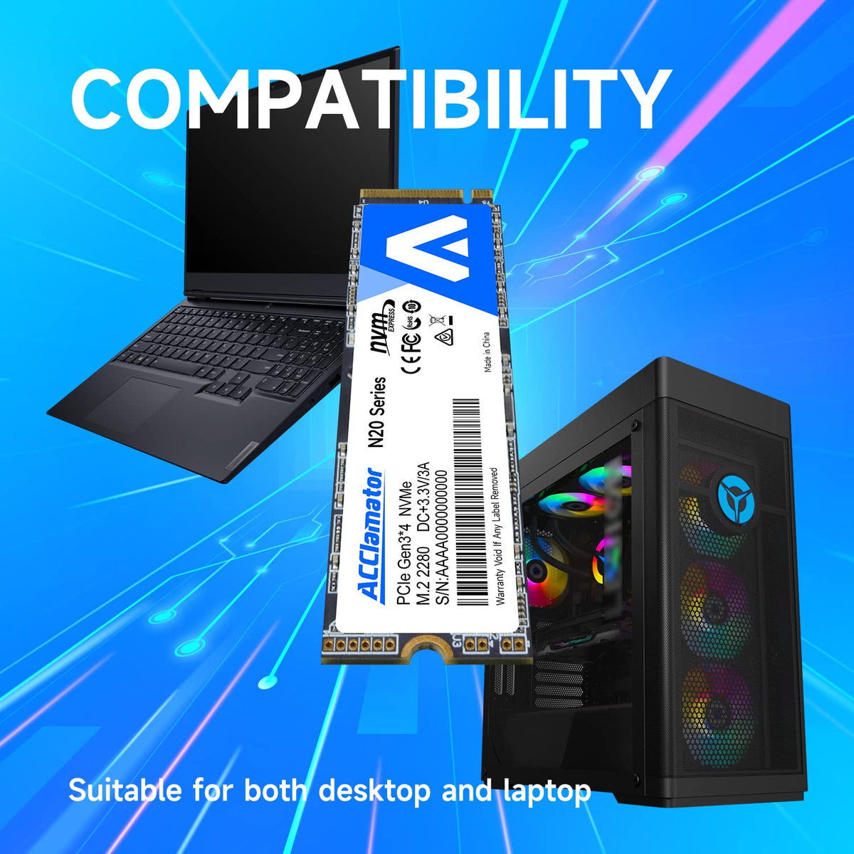 512GB NVMe M.2 2280 PCIe Gen3x4 Internal SSD E608